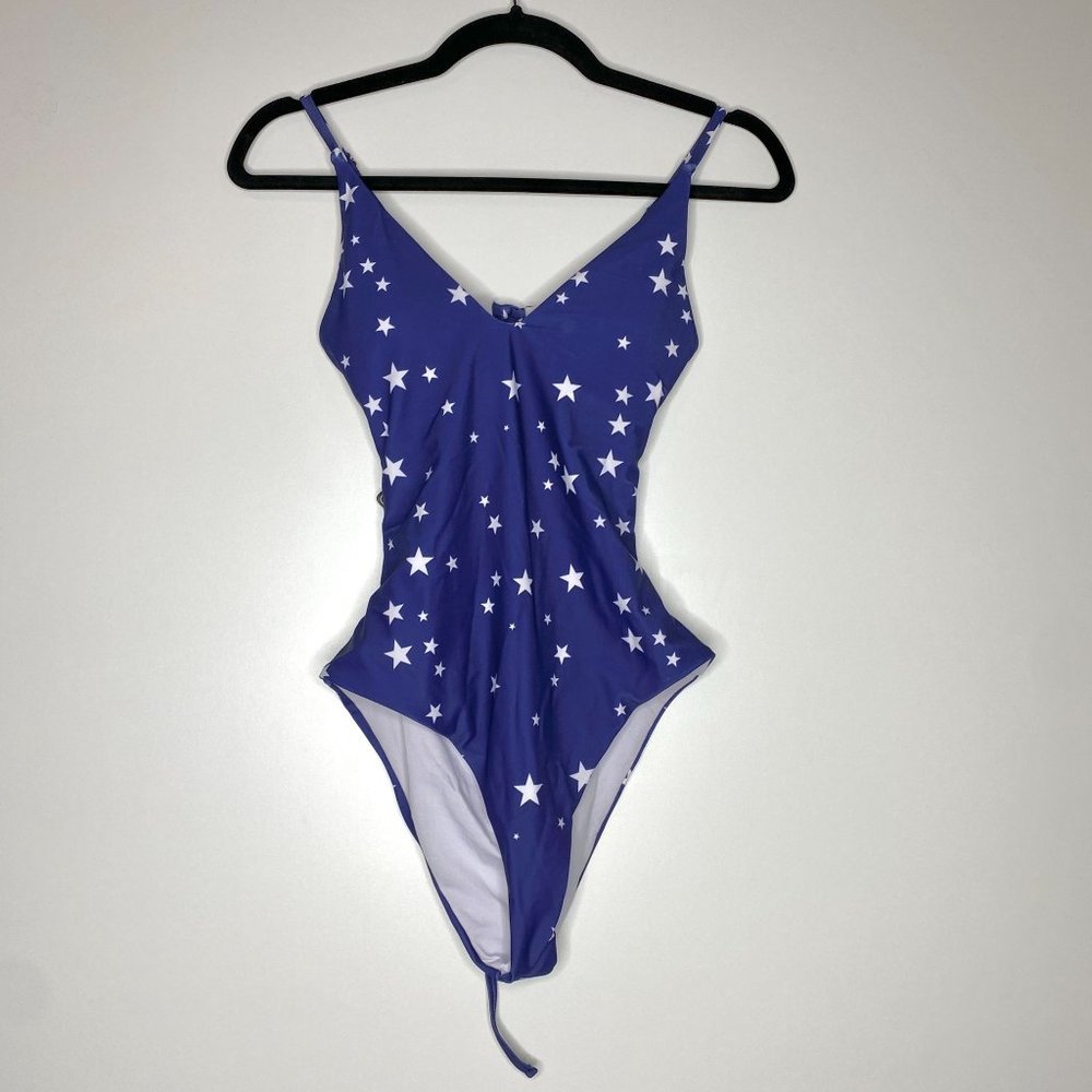Zaful Blue Star Print One Piece